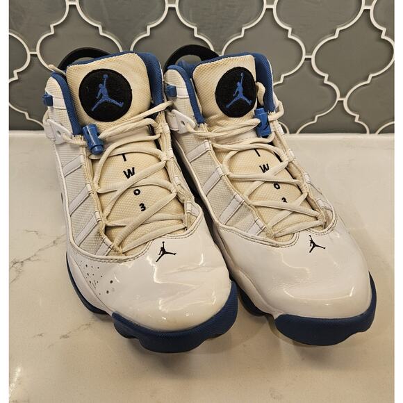 Nike Air Jordan 6 Rings White and Marina Blue Men's Size 9.5 322992-114 - Picture 2 of 7
